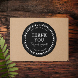 Pegatina Redonda Gracias a los Pegatinas del patrón de amor clásico