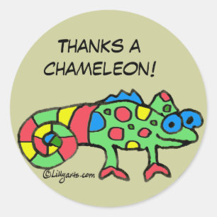 Pegatina Redonda Gracias a los Pegatinas personalizados de Chameleo