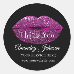 Pegatina Redonda Gracias a Moderno Artista de maquillaje Berry Kiss