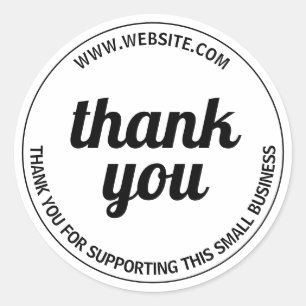 Pegatina Redonda Gracias a Small Business Support Classic Round Sti