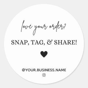 Pegatina Redonda Gracias a Snap, Tag y Share   Medios de comunicaci