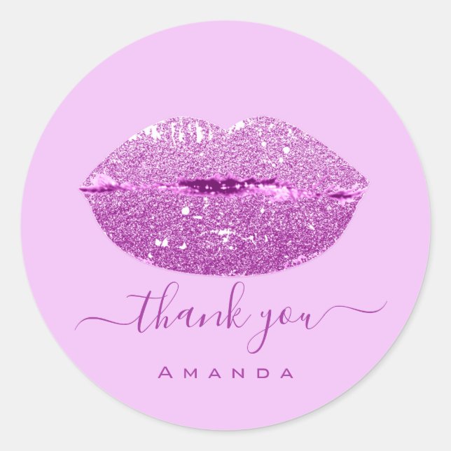 Pegatina Redonda Gracias a Sweet16th. Levantamientos rosados de gaf (Anverso)