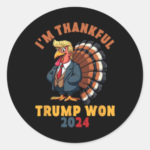 Pegatina Redonda Gracias a Trump que ganamos las elecciones del 202
