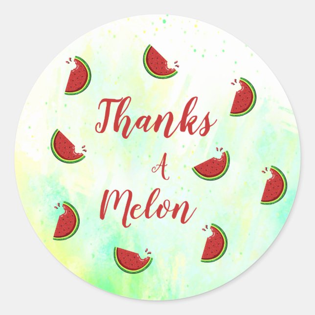 Pegatina Redonda gracias a un melón (Anverso)