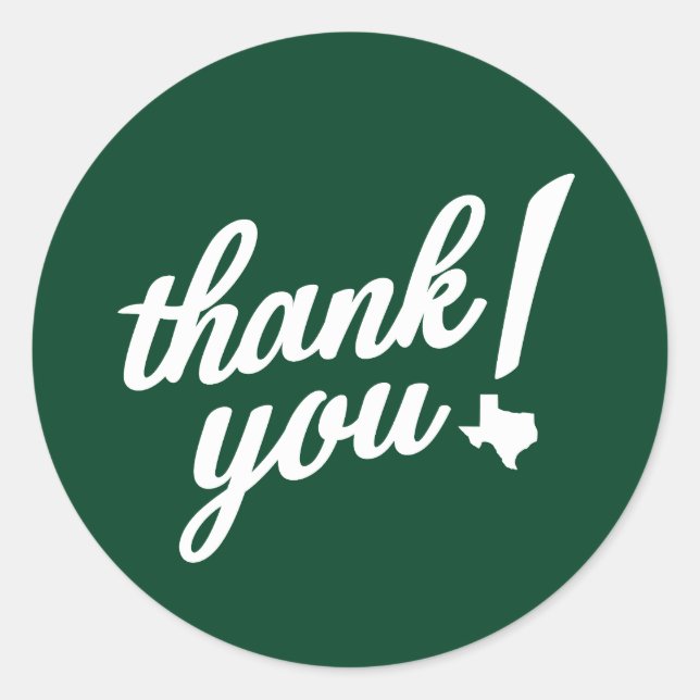Pegatina Redonda ¡Gracias al Estilo de Texas! (Anverso)