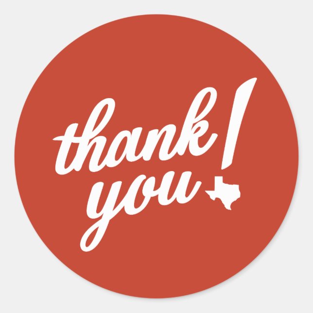 Pegatina Redonda ¡Gracias al Estilo de Texas! (Anverso)