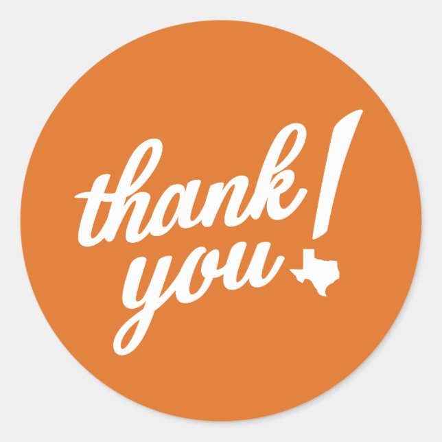 Pegatina Redonda ¡Gracias al estilo de Texas! (Anverso)