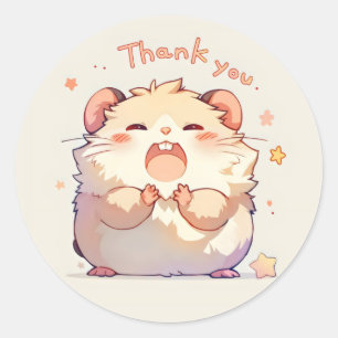 Pegatina Redonda Gracias Anime Cute Animal