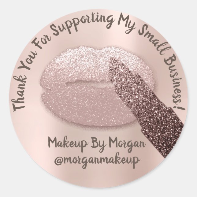 Pegatina Redonda Gracias Apoyar A Los Artistas De Maquillaje Para P (Anverso)