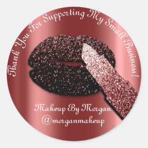 Pegatina Redonda Gracias Apoyar La Maquinaria De Pequeña Empresa Bo