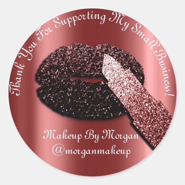 Pegatina Redonda Gracias Apoyar La Maquinaria De Pequeña Empresa Bo (Anverso)