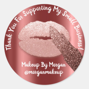 Pegatina Redonda Gracias Apoyar La Maquinaria De Pequeña Empresa Bo