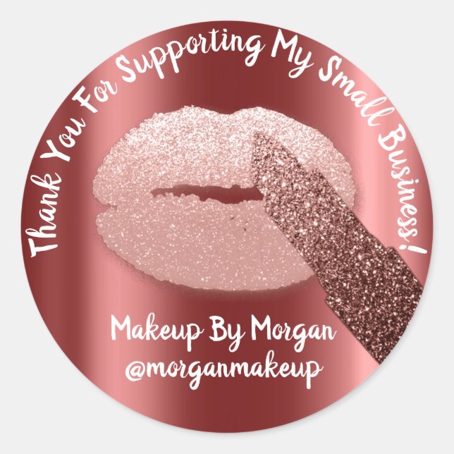 Pegatina Redonda Gracias Apoyar La Maquinaria De Pequeña Empresa Bo (Anverso)