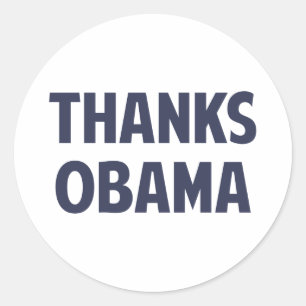 Pegatina Redonda Gracias Barack Obama
