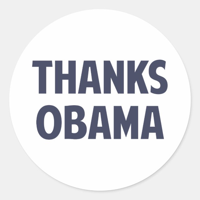 Pegatina Redonda Gracias Barack Obama (Anverso)