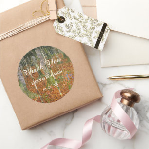 Pegatina Redonda Gracias Bella Artes Gustav Klimt, Boda de Naturale