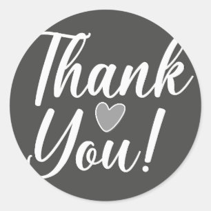 Pegatina Redonda Gracias Black