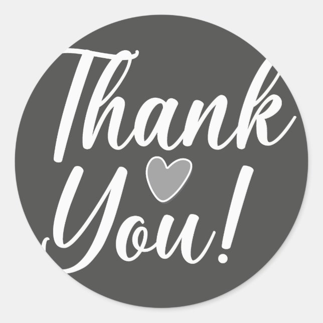 Pegatina Redonda Gracias Black (Anverso)