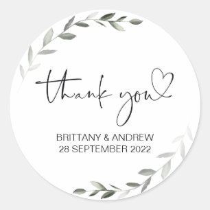 Pegatina Redonda Gracias Boda Favor Traer Bag Jar Eucalyptus