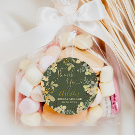 Pegatina Redonda Gracias boho floral moda otoño ducha de novia