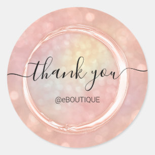 Pegatina Redonda Gracias Boutique Business Name Holograph Beauty