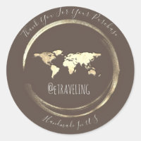 Gracias Brown Gold World Map Travelling Globe