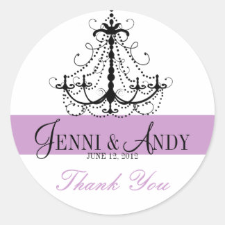 Pegatina Redonda Gracias Candelabros Nombres Boda Favor Sickers