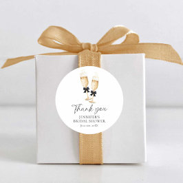 Pegatina Redonda Gracias Champán Moderno