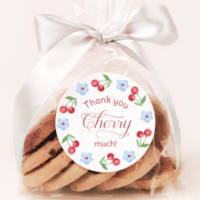 Pegatina Redonda Gracias Cherry mucho Blue Baby ducha (Subido por el creador)