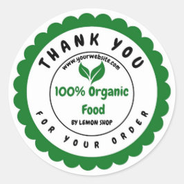 Pegatina Redonda Gracias Círculo 100% Personalizar de alimentos org