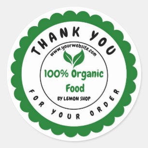 Pegatina Redonda Gracias Círculo 100% Personalizar de alimentos org