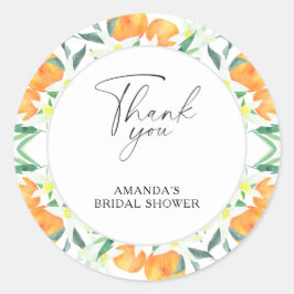 Pegatina Redonda Gracias - Cítrico - Despedida de soltera