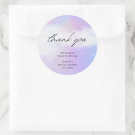 Pegatina Redonda Gracias Cloud 9 Pastel Gradient Bridal Shower