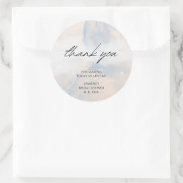 Pegatina Redonda Gracias Cloud 9 Pastel Gradient Bridal Shower