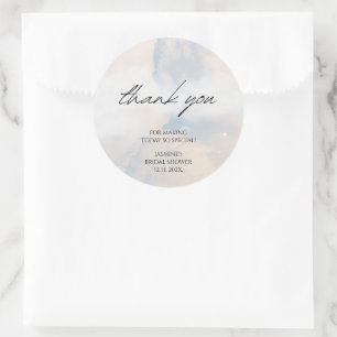 Pegatina Redonda Gracias Cloud 9 Pastel Gradient Bridal Shower