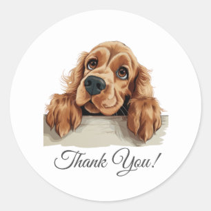 Pegatina Redonda Gracias Cocker English Spaniel Dog