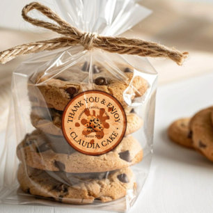 Pegatina Redonda Gracias Comida de negocios