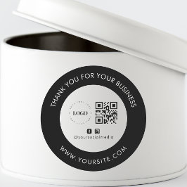 Pegatina Redonda Gracias Compañía Personalizado Logo QR Código Medi