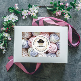 Pegatina Redonda Gracias Comprar La Sirena Muffin White Dots Sonríe