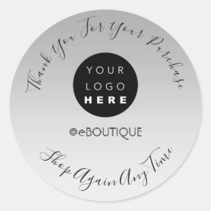 Pegatina Redonda Gracias Comprar Minimalismo Con Logotipo Boutique