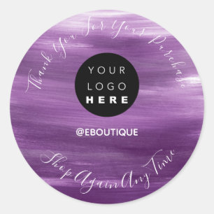 Pegatina Redonda Gracias Comprar Violet Logo Boutique Online