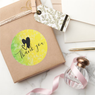 Pegatina Redonda Gracias Corazón Amor 