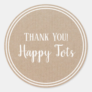 Pegatina Redonda Gracias Craft de Hipster Modern