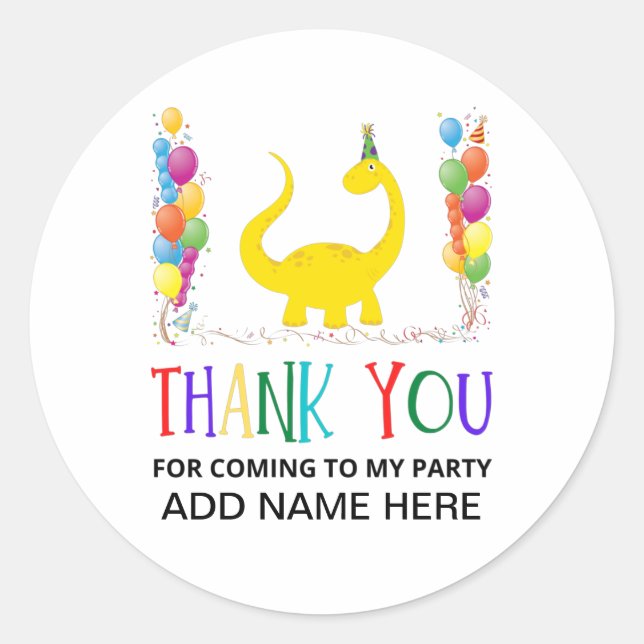 Pegatina Redonda Gracias Cumpleaños (Anverso)