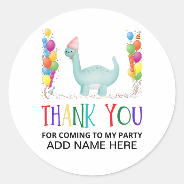 Pegatina Redonda Gracias Cumpleaños (Anverso)