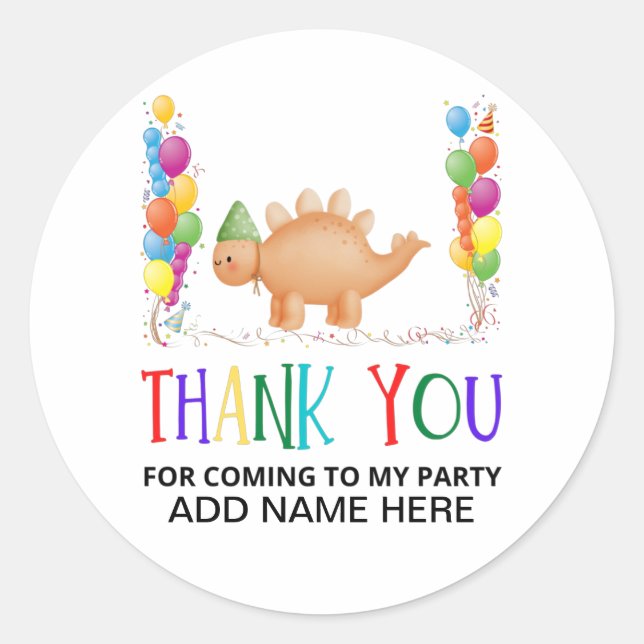 Pegatina Redonda Gracias Cumpleaños (Anverso)