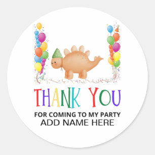 Pegatina Redonda Gracias Cumpleaños