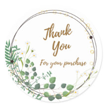 Pegatina redonda 'Gracias' de Daisy Greenery