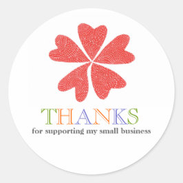 Pegatina Redonda Gracias Del Cliente A La Pequeña Empresa