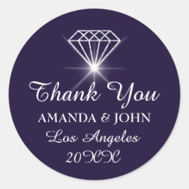 Pegatina Redonda Gracias Diamante Boda Bridal Sweet16th